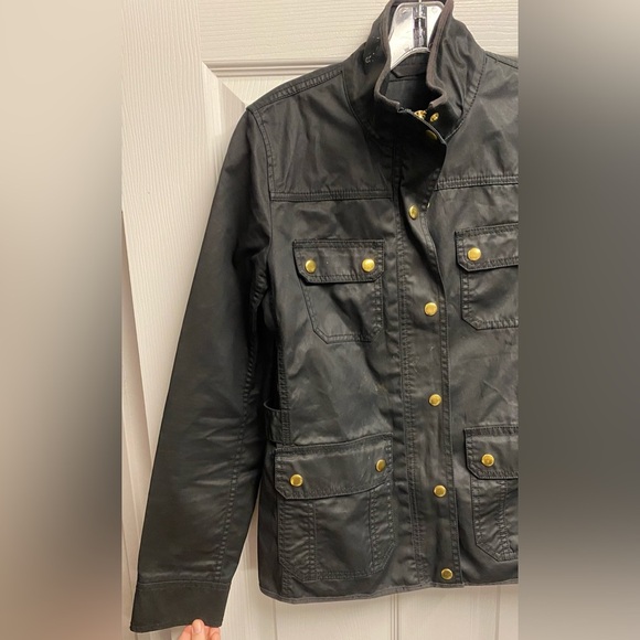 J. Crew 100% Cotton Black W/ Gold W/ Zipper & Botton Combo Close Size Small - Picture 2 of 7